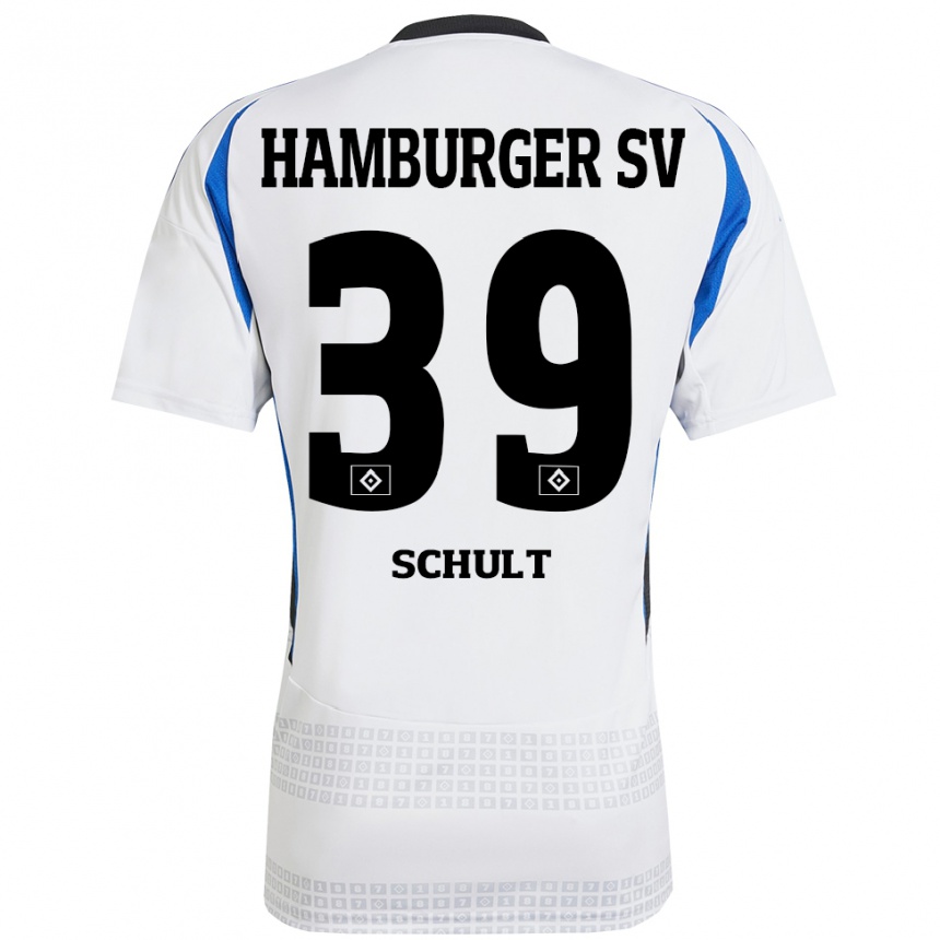 Mujer Fútbol Camiseta Almuth Schult #39 Blanco Azul 1ª Equipación 2024/25 Perú