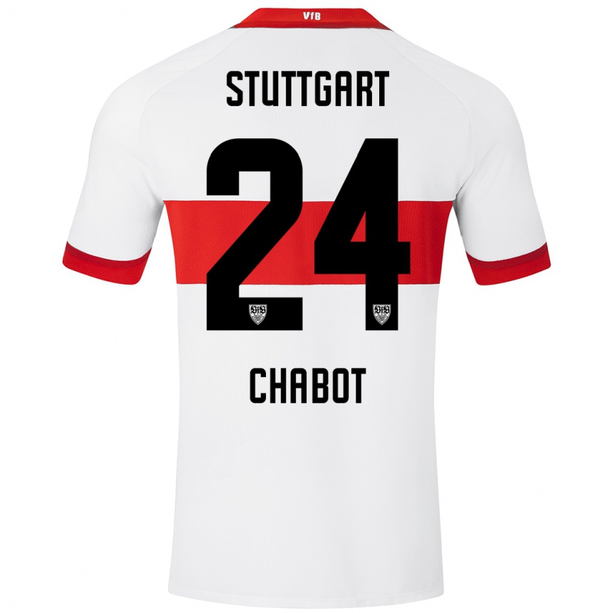 Mujer Fútbol Camiseta Jeff Chabot #24 Blanco Rojo 1ª Equipación 2024/25 Perú