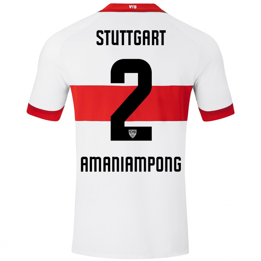 Mujer Fútbol Camiseta Kaden Amaniampong #2 Blanco Rojo 1ª Equipación 2024/25 Perú