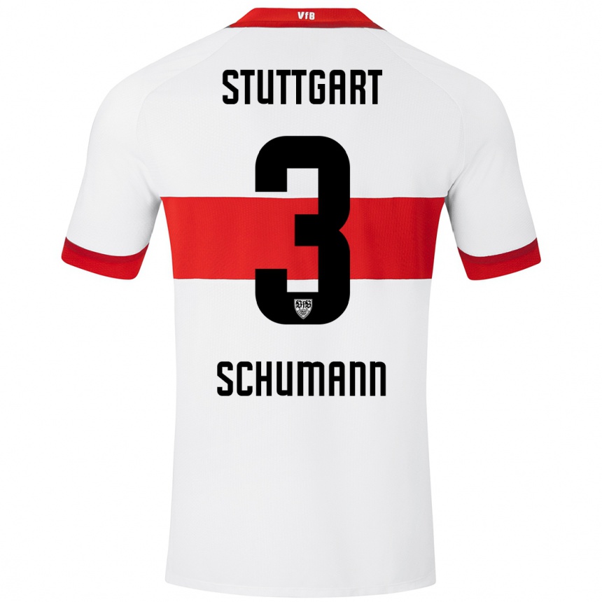 Mujer Fútbol Camiseta Frederik Schumann #3 Blanco Rojo 1ª Equipación 2024/25 Perú