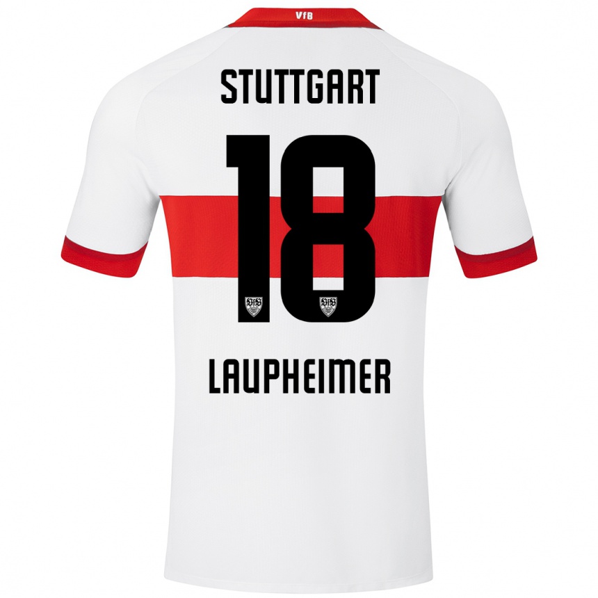 Mujer Fútbol Camiseta Lukas Laupheimer #18 Blanco Rojo 1ª Equipación 2024/25 Perú