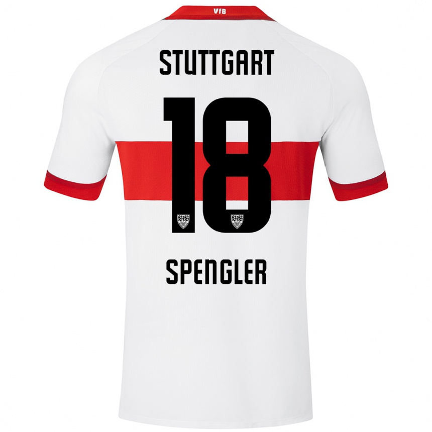 Mujer Fútbol Camiseta Jana Spengler #18 Blanco Rojo 1ª Equipación 2024/25 Perú