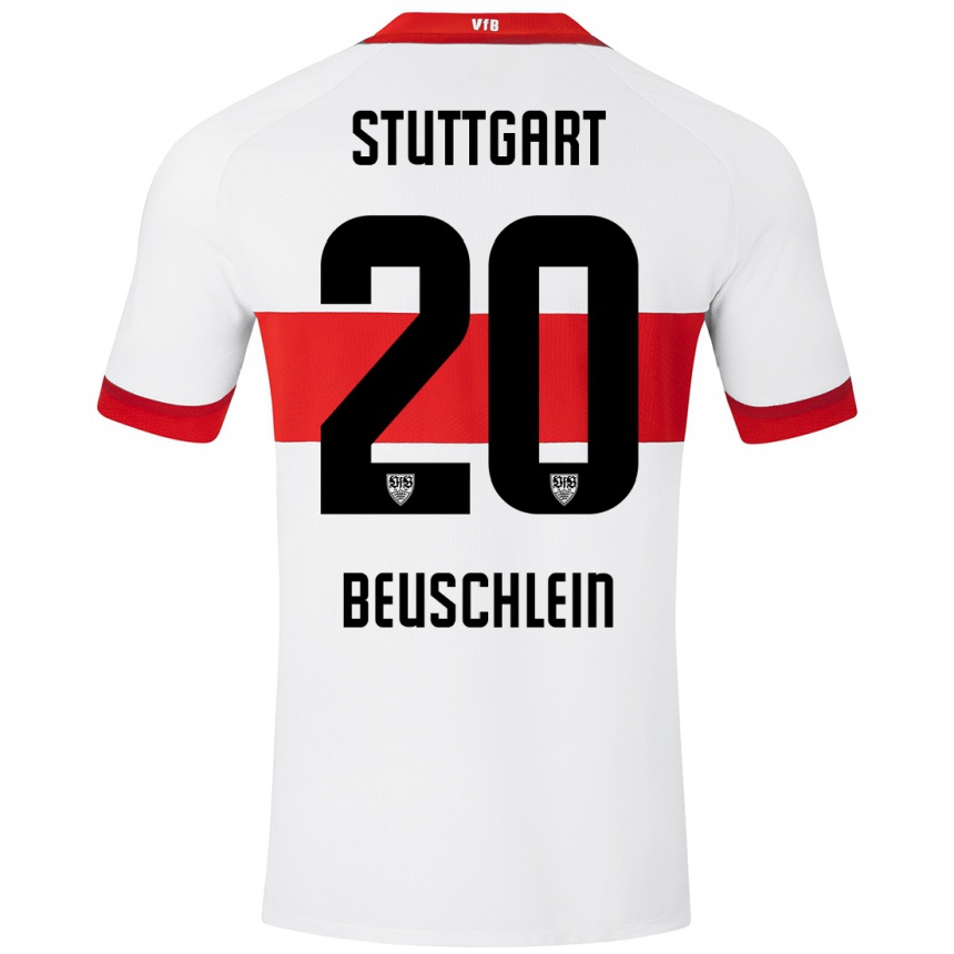 Mujer Fútbol Camiseta Jana Beuschlein #20 Blanco Rojo 1ª Equipación 2024/25 Perú