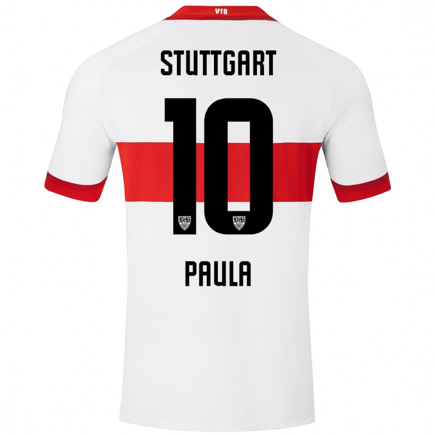 Mujer Fútbol Camiseta Raul Paula #10 Blanco Rojo 1ª Equipación 2024/25 Perú