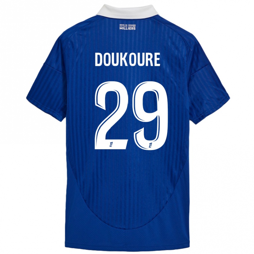 Mujer Fútbol Camiseta Ismaël Doukouré #29 Azul Blanco 1ª Equipación 2024/25 Perú