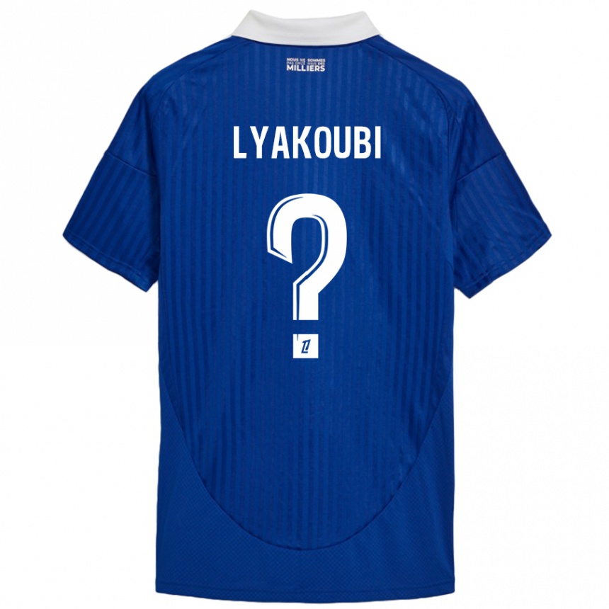 Mujer Fútbol Camiseta Oussama Lyakoubi #0 Azul Blanco 1ª Equipación 2024/25 Perú