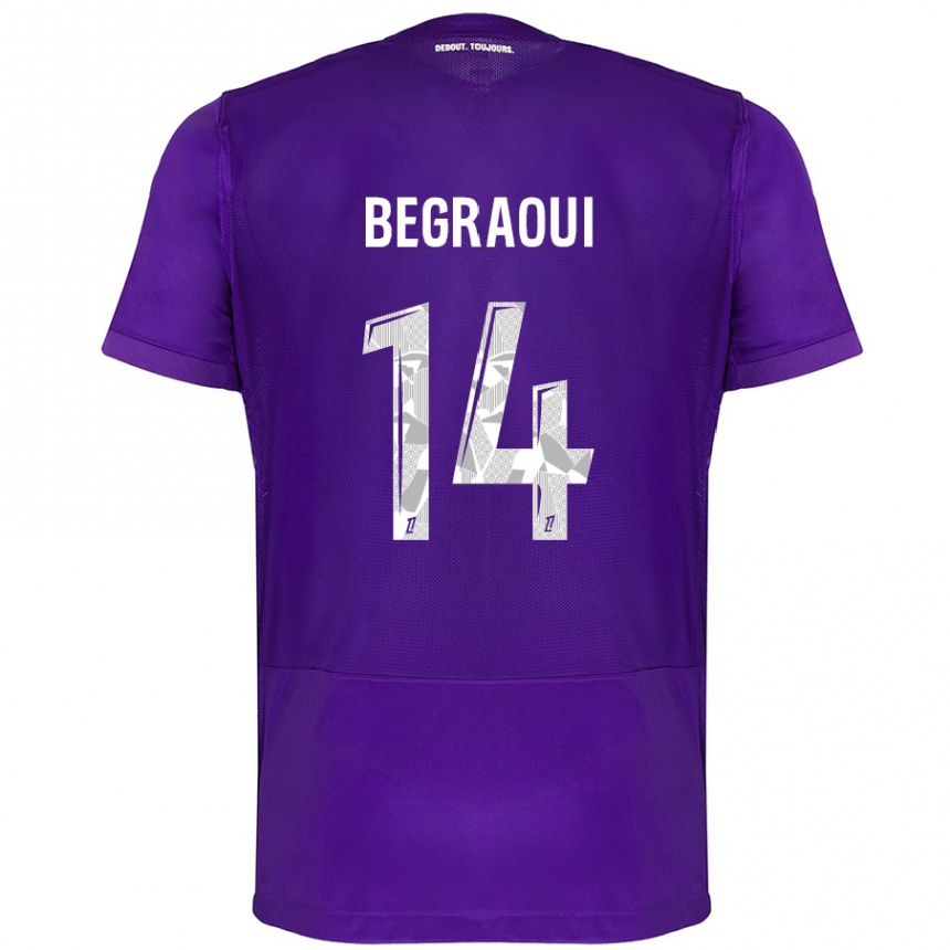 Mujer Fútbol Camiseta Yanis Begraoui #14 Morado Blanco 1ª Equipación 2024/25 Perú