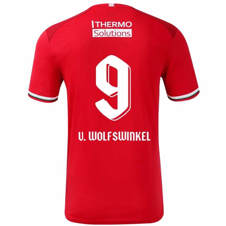 Mujer Fútbol Camiseta Ricky Van Wolfswinkel #9 Rojo Blanco 1ª Equipación 2024/25 Perú