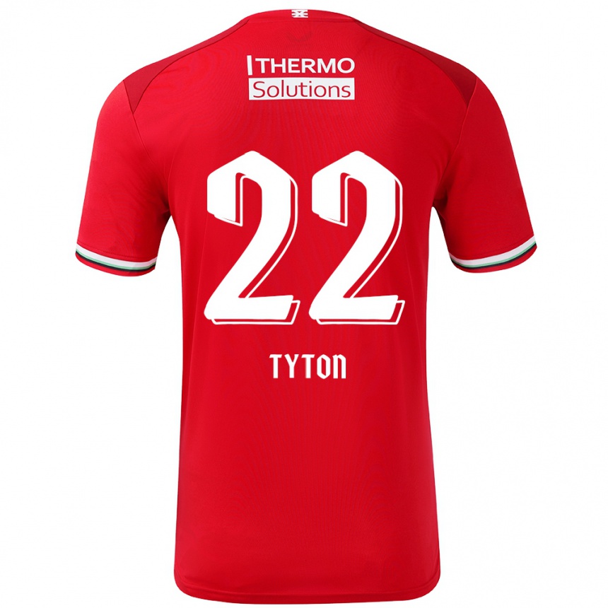 Mujer Fútbol Camiseta Przemyslaw Tyton #22 Rojo Blanco 1ª Equipación 2024/25 Perú