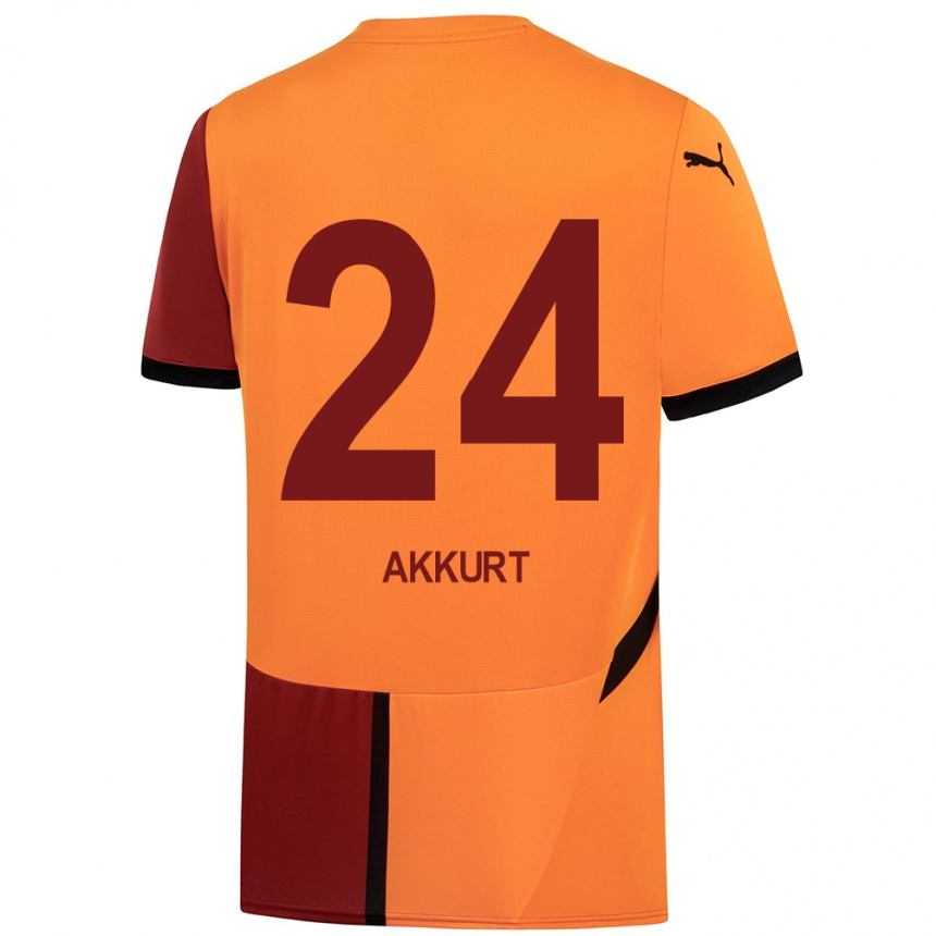 Mujer Fútbol Camiseta Arzu Akkurt #24 Amarillo Rojo 1ª Equipación 2024/25 Perú