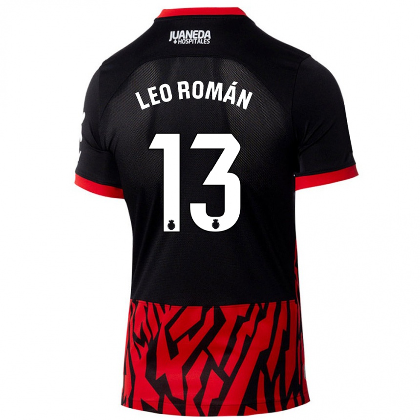 Mujer Fútbol Camiseta Leo Román #13 Negro Rojo 1ª Equipación 2024/25 Perú