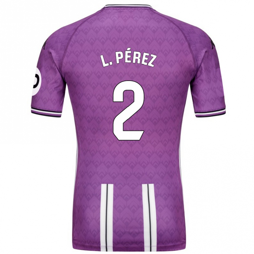 Mujer Fútbol Camiseta Luis Pérez #2 Púrpura Blanco 1ª Equipación 2024/25 Perú