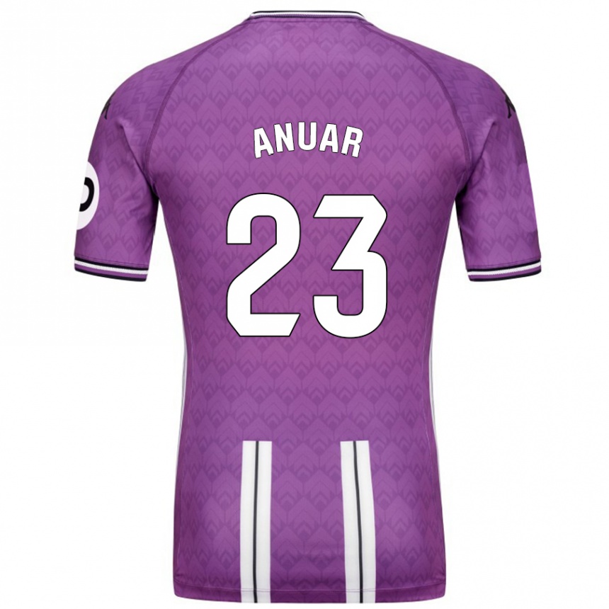 Mujer Fútbol Camiseta Anuar #23 Púrpura Blanco 1ª Equipación 2024/25 Perú