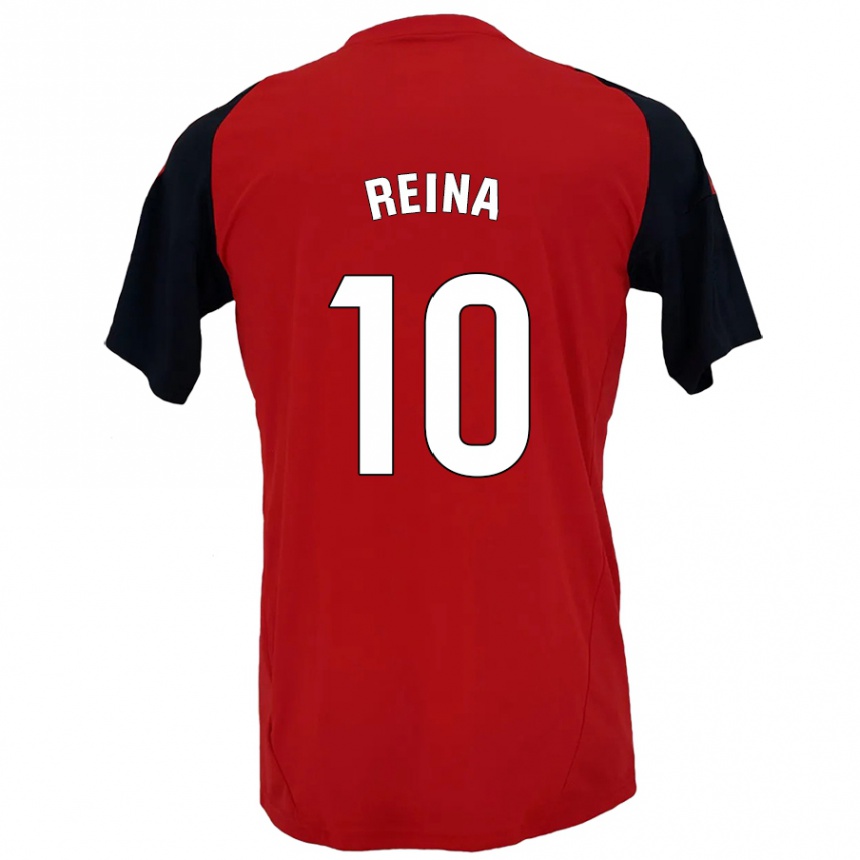 Mujer Fútbol Camiseta Alberto Reina #10 Rojo Negro 1ª Equipación 2024/25 Perú