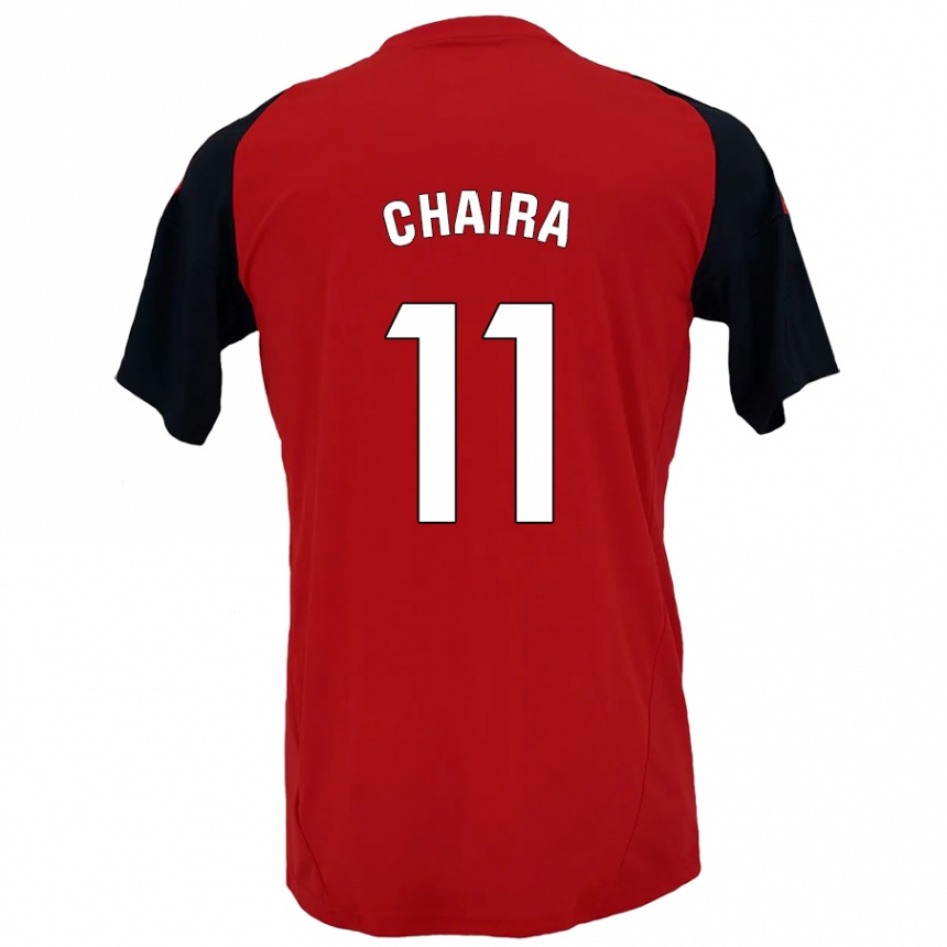 Mujer Fútbol Camiseta Ilyas Chaira #11 Rojo Negro 1ª Equipación 2024/25 Perú