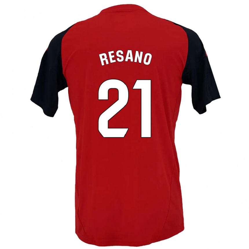 Mujer Fútbol Camiseta Xabier Resano #21 Rojo Negro 1ª Equipación 2024/25 Perú