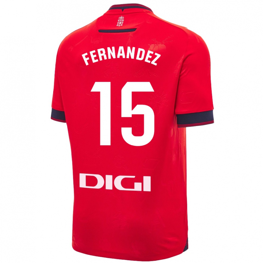 Mujer Fútbol Camiseta Leyre Fernández Sánchez #15 Rojo Blanco 1ª Equipación 2024/25 Perú