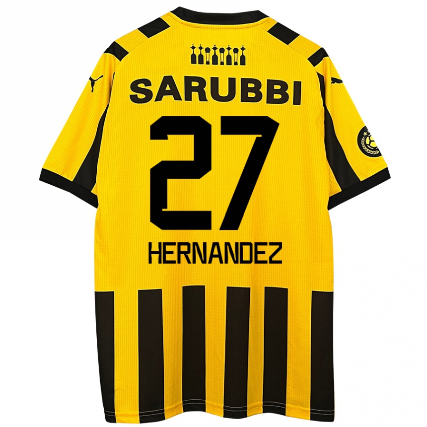 Mujer Fútbol Camiseta Lucas Hernández #27 Amarillo Negro 1ª Equipación 2024/25 Perú