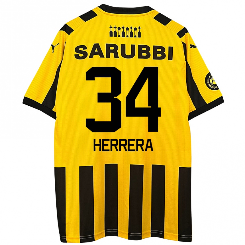 Mujer Fútbol Camiseta Nahuel Herrera #34 Amarillo Negro 1ª Equipación 2024/25 Perú