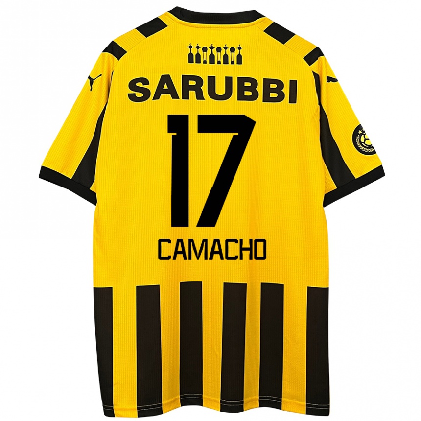 Mujer Fútbol Camiseta Sebastián Camacho #17 Amarillo Negro 1ª Equipación 2024/25 Perú