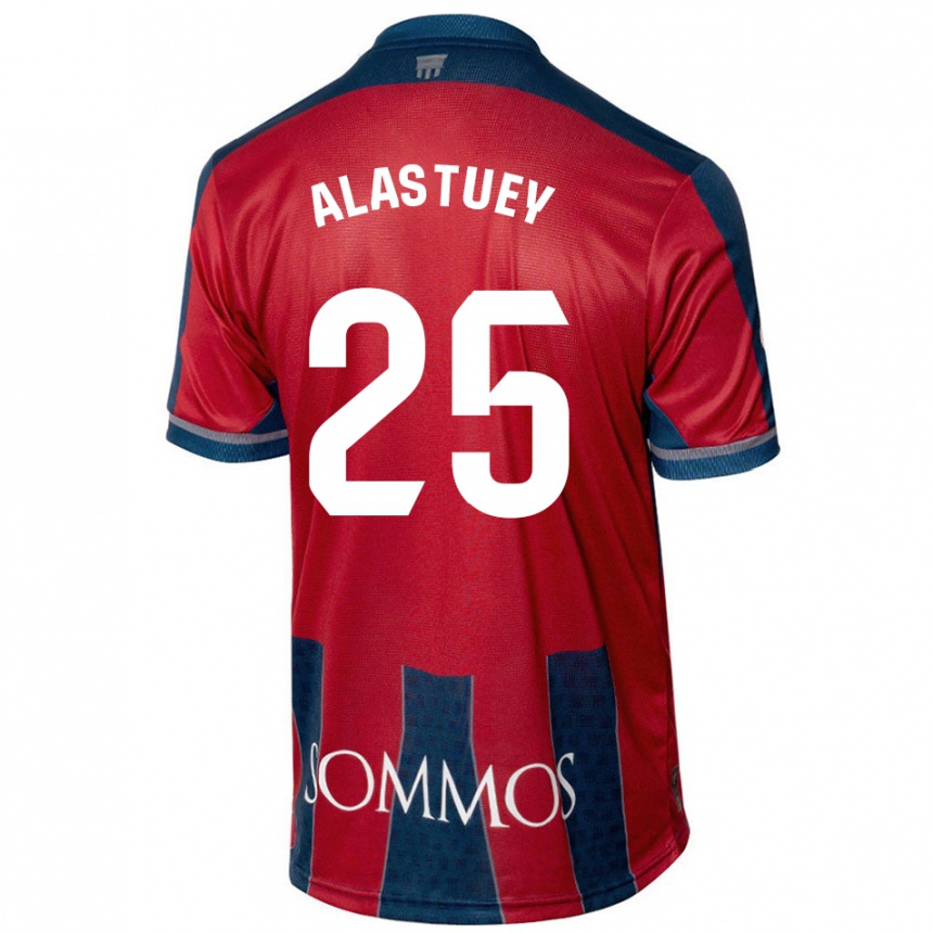 Mujer Fútbol Camiseta Martina Alastuey #25 Rojo Azul 1ª Equipación 2024/25 Perú