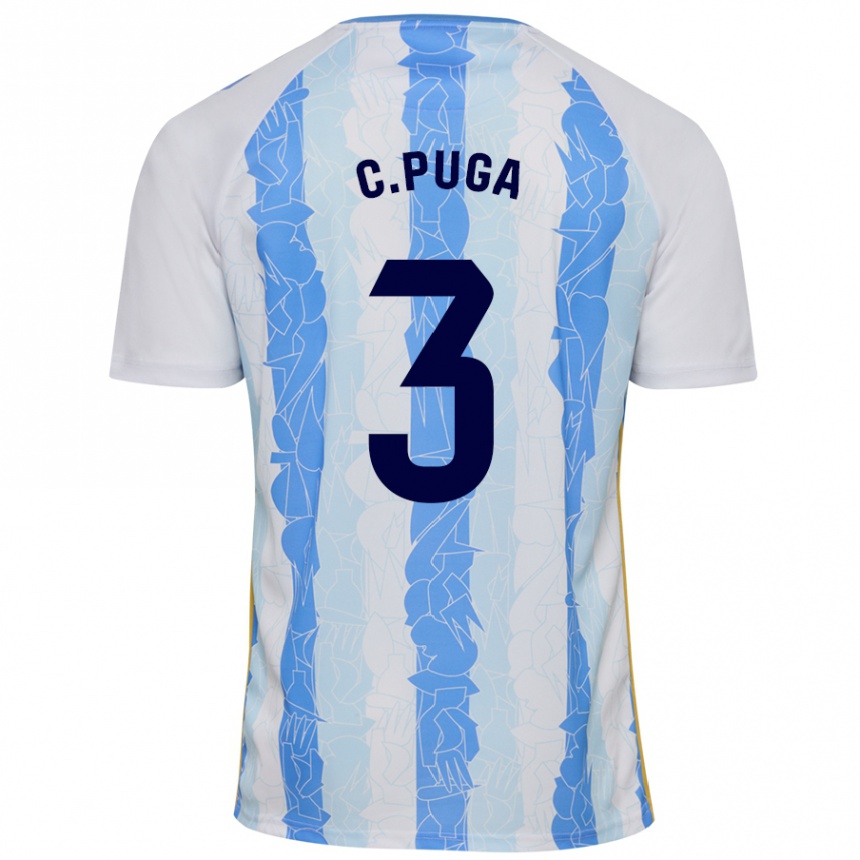 Mujer Fútbol Camiseta Carlos Puga #3 Blanco Azul 1ª Equipación 2024/25 Perú