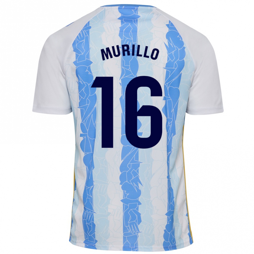 Mujer Fútbol Camiseta Diego Murillo #16 Blanco Azul 1ª Equipación 2024/25 Perú