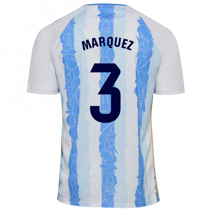 Mujer Fútbol Camiseta David Márquez #3 Blanco Azul 1ª Equipación 2024/25 Perú