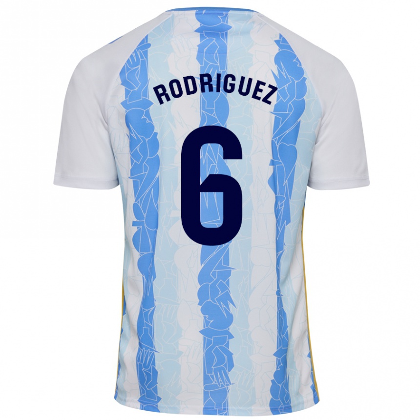 Mujer Fútbol Camiseta Rafa Rodríguez #6 Blanco Azul 1ª Equipación 2024/25 Perú