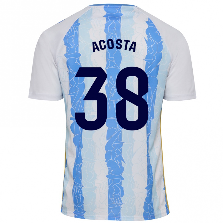 Mujer Fútbol Camiseta Judith Acosta #38 Blanco Azul 1ª Equipación 2024/25 Perú