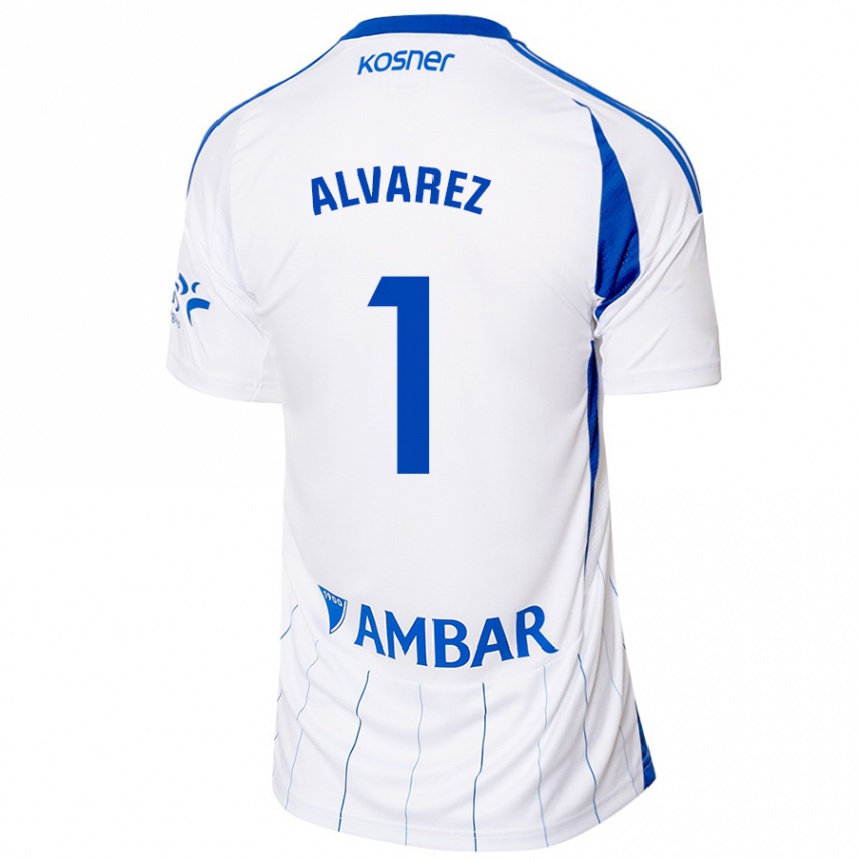 Mujer Fútbol Camiseta Cristian Álvarez #1 Rojo Blanco 1ª Equipación 2024/25 Perú