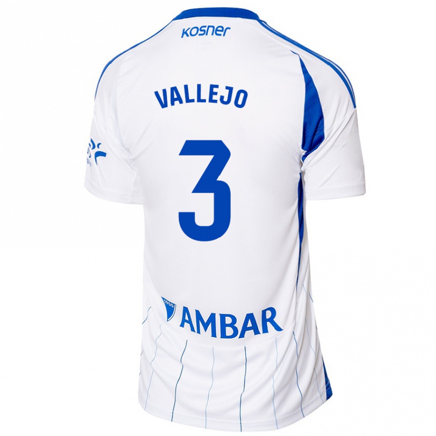 Mujer Fútbol Camiseta Jaime Vallejo #3 Rojo Blanco 1ª Equipación 2024/25 Perú