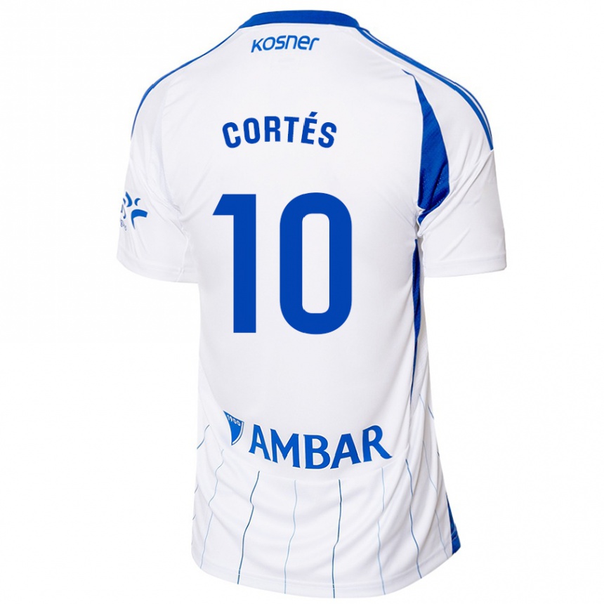 Mujer Fútbol Camiseta Pablo Cortés #10 Rojo Blanco 1ª Equipación 2024/25 Perú