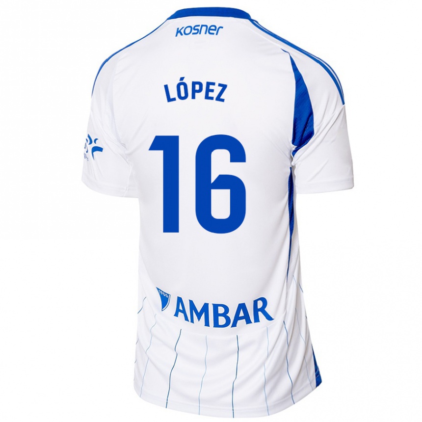 Mujer Fútbol Camiseta Juan López #16 Rojo Blanco 1ª Equipación 2024/25 Perú