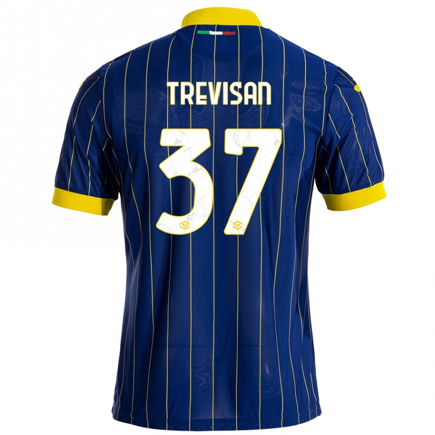 Mujer Fútbol Camiseta Michael Trevisan #37 Azul Amarillo 1ª Equipación 2024/25 Perú