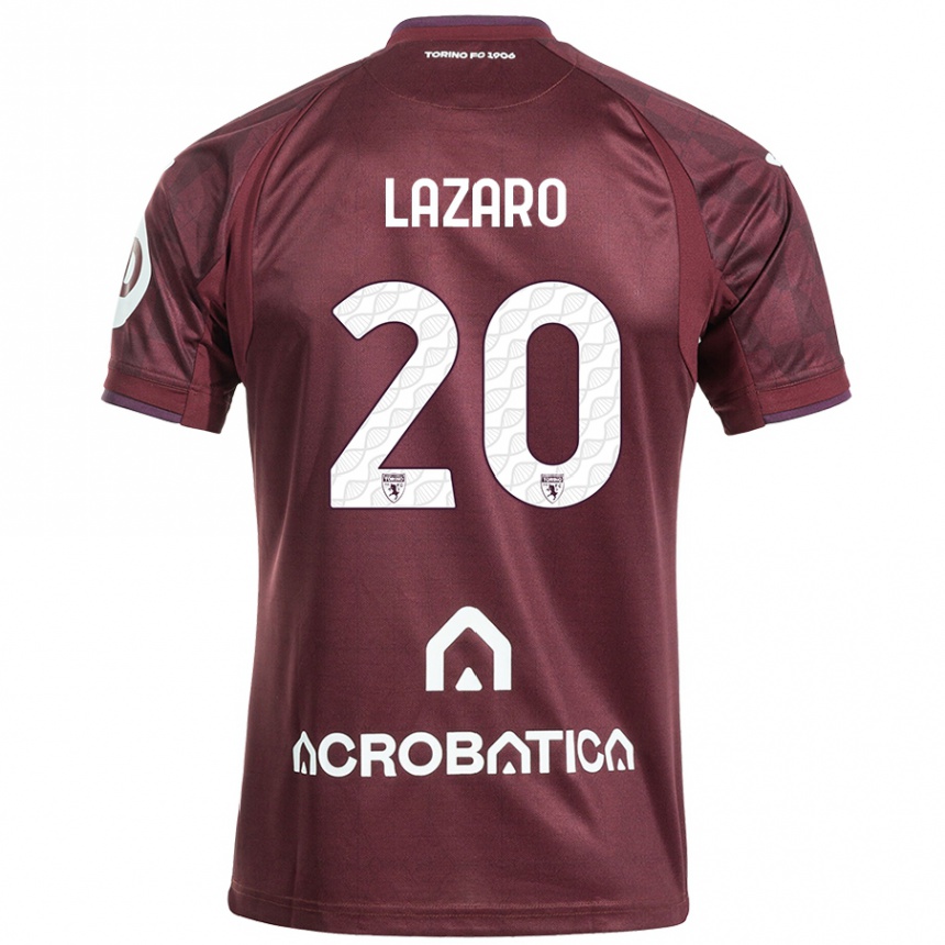 Mujer Fútbol Camiseta Valentino Lazaro #20 Granate Blanco 1ª Equipación 2024/25 Perú