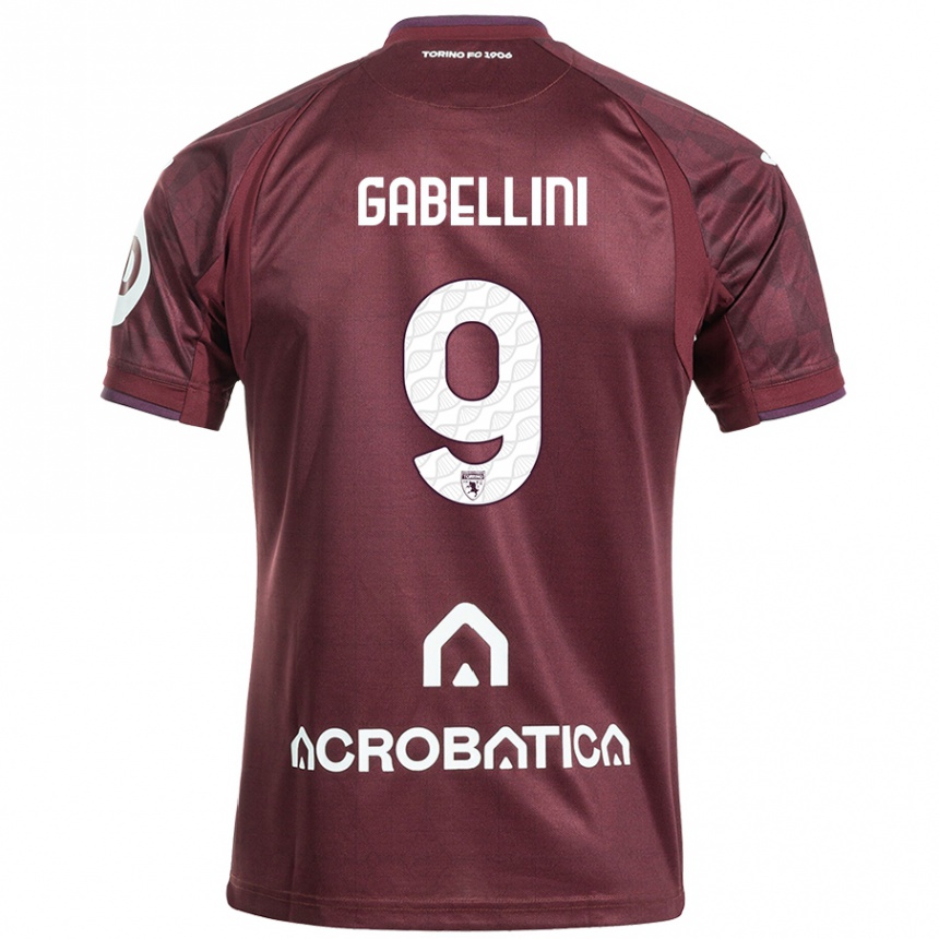 Mujer Fútbol Camiseta Tommaso Gabellini #9 Granate Blanco 1ª Equipación 2024/25 Perú