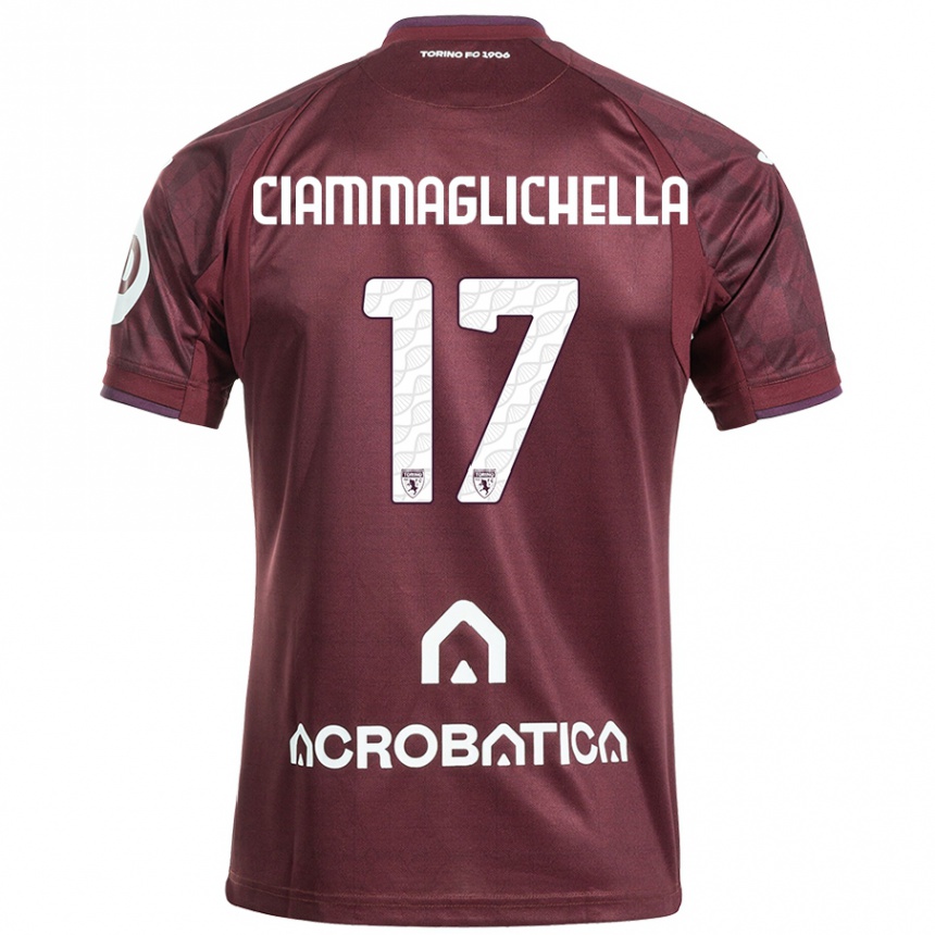 Mujer Fútbol Camiseta Aaron Ciammaglichella #17 Granate Blanco 1ª Equipación 2024/25 Perú