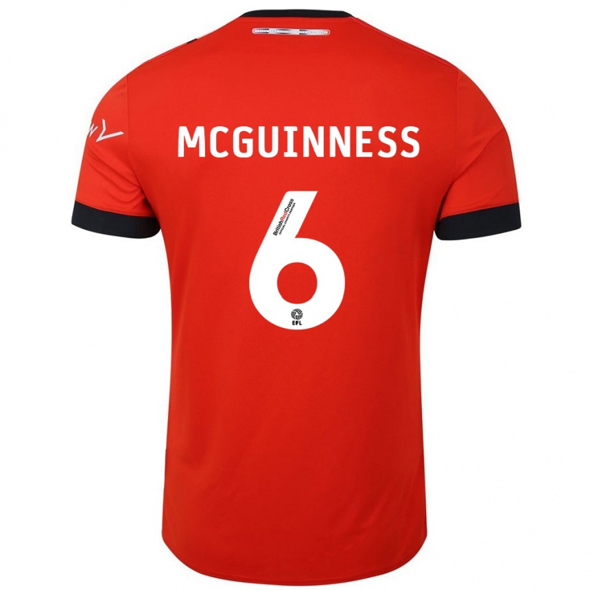 Mujer Fútbol Camiseta Mark Mcguinness #6 Naranja Negro 1ª Equipación 2024/25 Perú