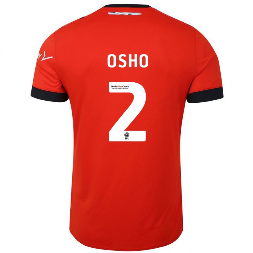 Mujer Fútbol Camiseta Gabriel Osho #2 Naranja Negro 1ª Equipación 2024/25 Perú