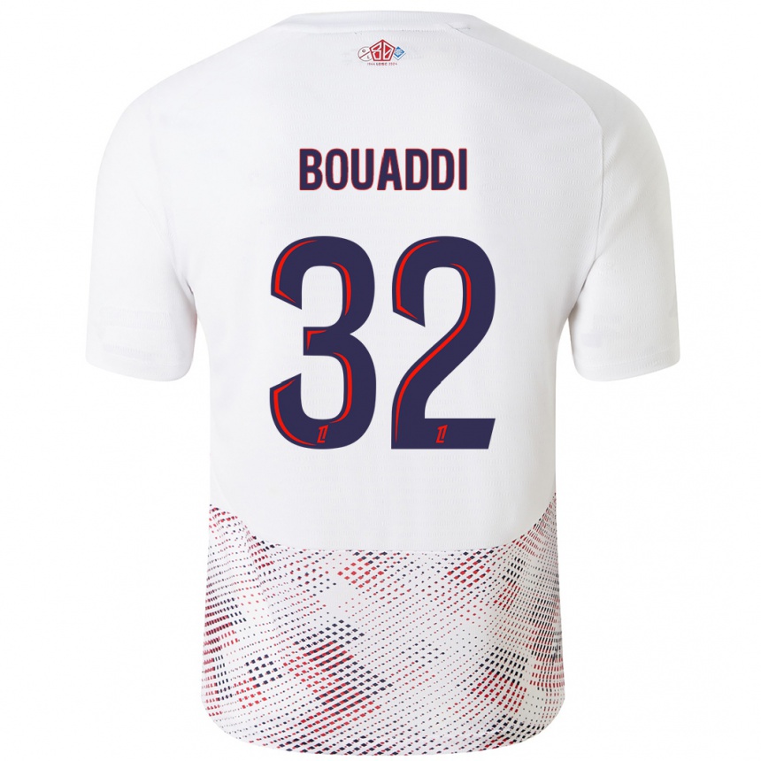 Mujer Fútbol Camiseta Ayyoub Bouaddi #32 Blanco Azul Real 2ª Equipación 2024/25 Perú