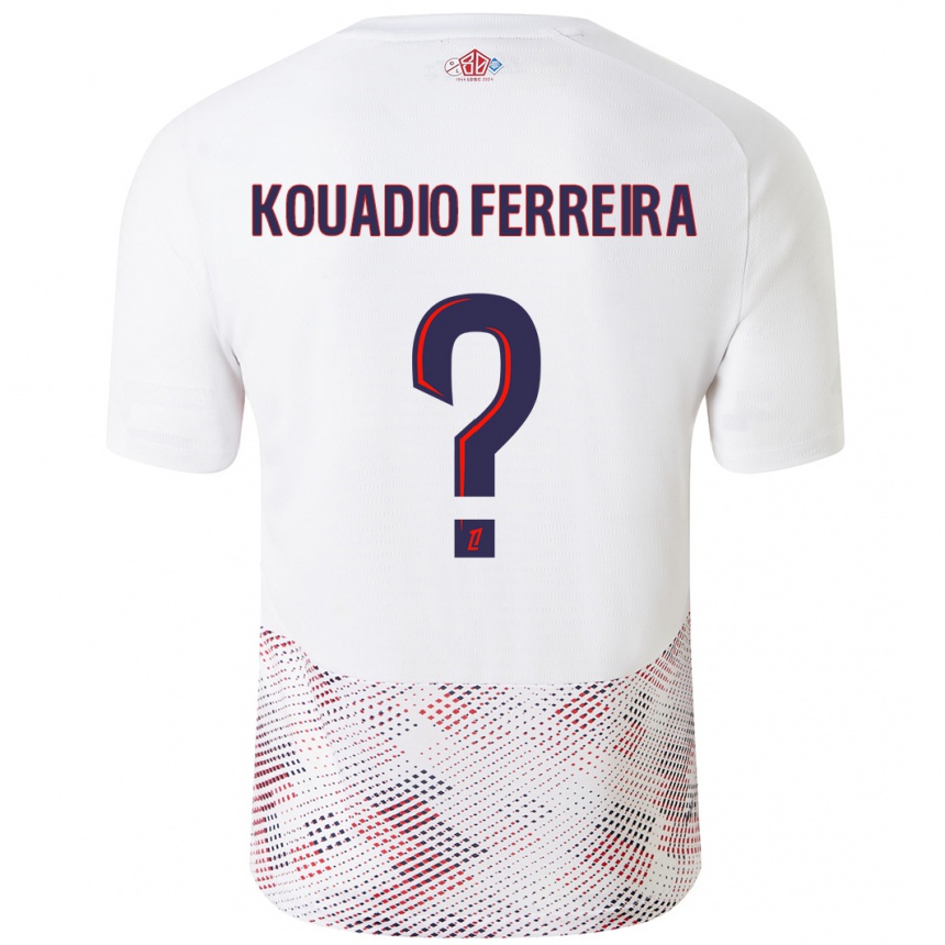 Mujer Fútbol Camiseta Wilfrid Kouadio Ferreira #0 Blanco Azul Real 2ª Equipación 2024/25 Perú