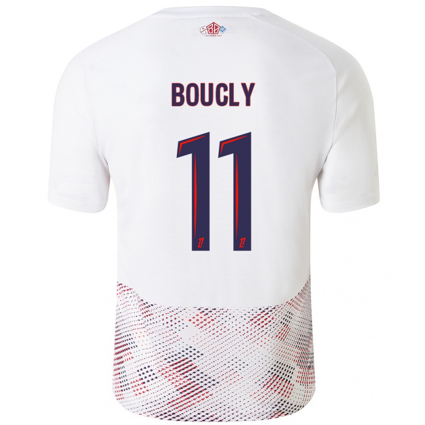 Mujer Fútbol Camiseta Maïté Boucly #11 Blanco Azul Real 2ª Equipación 2024/25 Perú