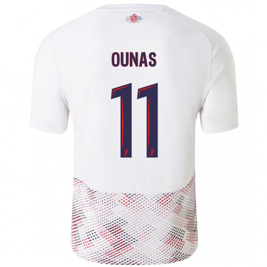 Mujer Fútbol Camiseta Adam Ounas #11 Blanco Azul Real 2ª Equipación 2024/25 Perú