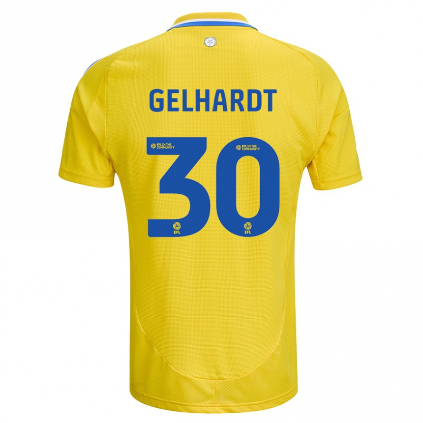 Mujer Fútbol Camiseta Joe Gelhardt #30 Amarillo Azul 2ª Equipación 2024/25 Perú