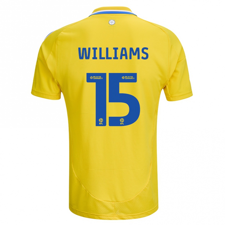 Mujer Fútbol Camiseta Paige Williams #15 Amarillo Azul 2ª Equipación 2024/25 Perú