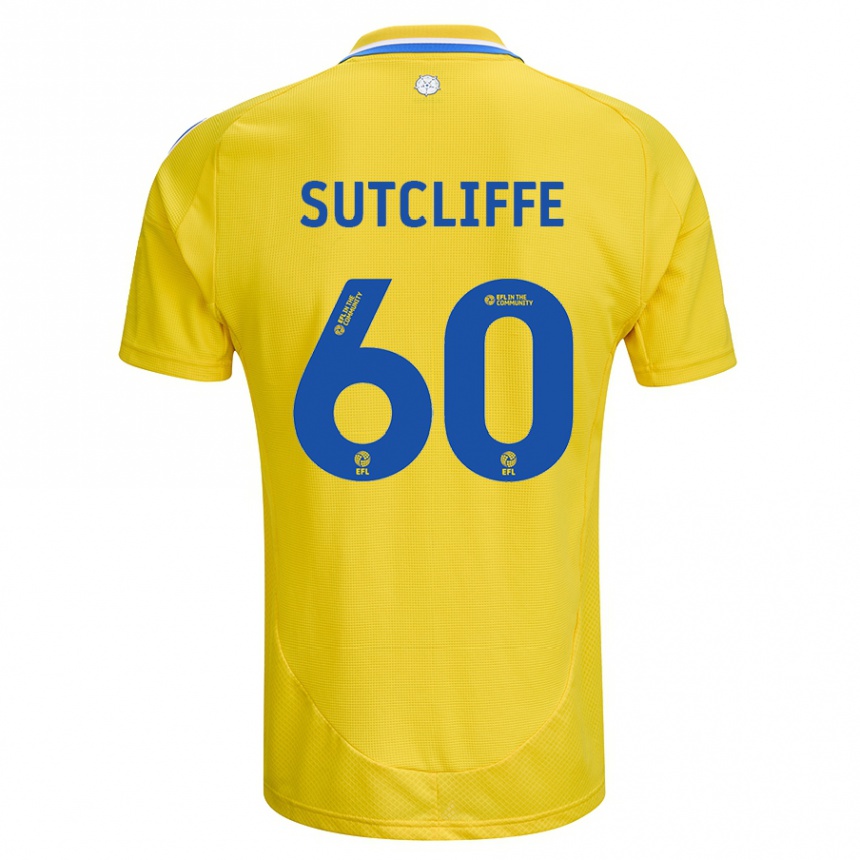 Mujer Fútbol Camiseta Harvey Sutcliffe #60 Amarillo Azul 2ª Equipación 2024/25 Perú