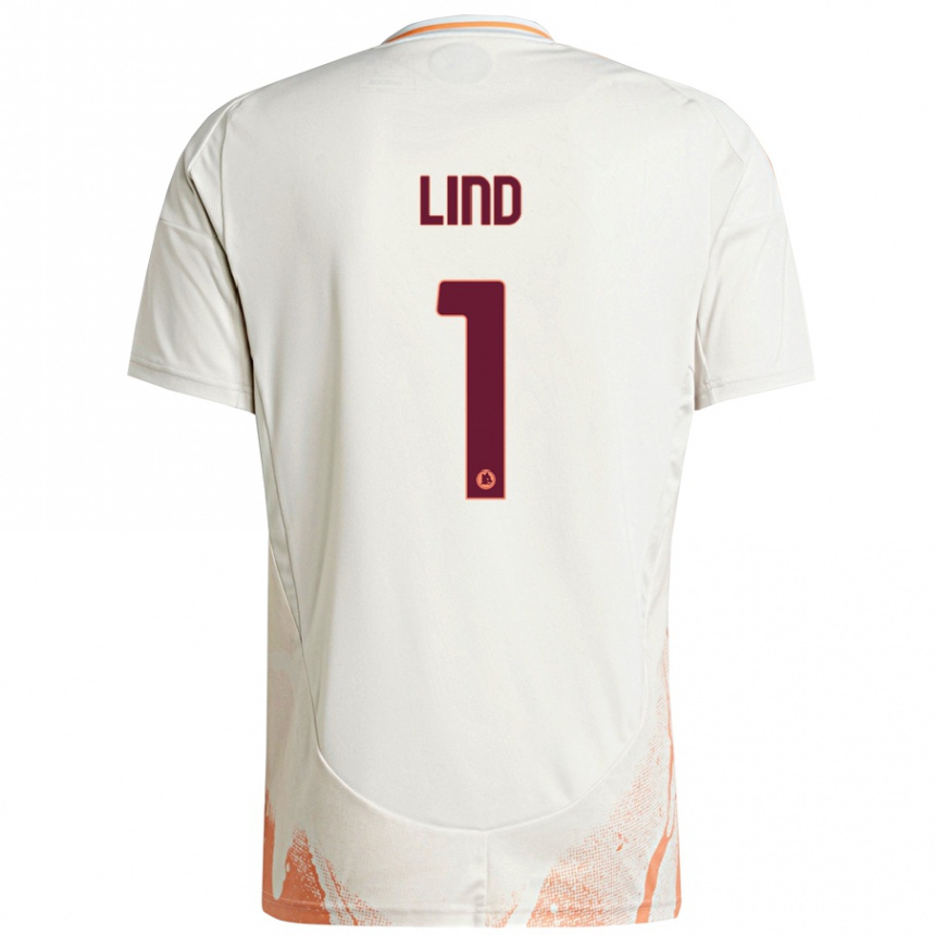 Mujer Fútbol Camiseta Emma Lind #1 Crema Blanco Naranja 2ª Equipación 2024/25 Perú