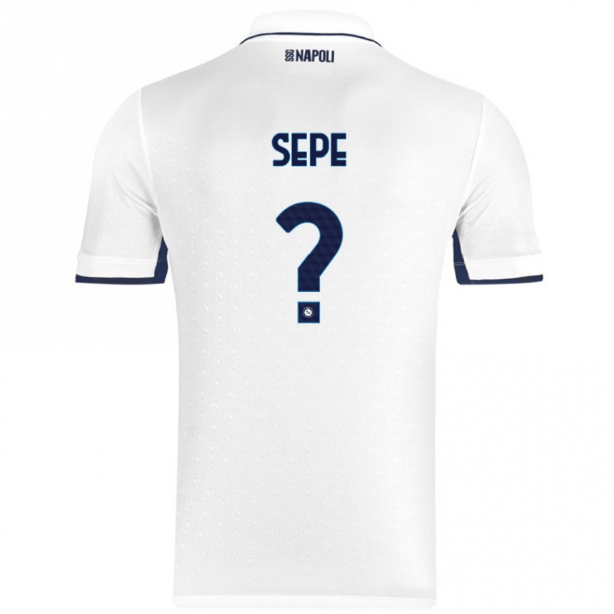 Mujer Fútbol Camiseta Mauro Sepe #0 Blanco Azul Real 2ª Equipación 2024/25 Perú