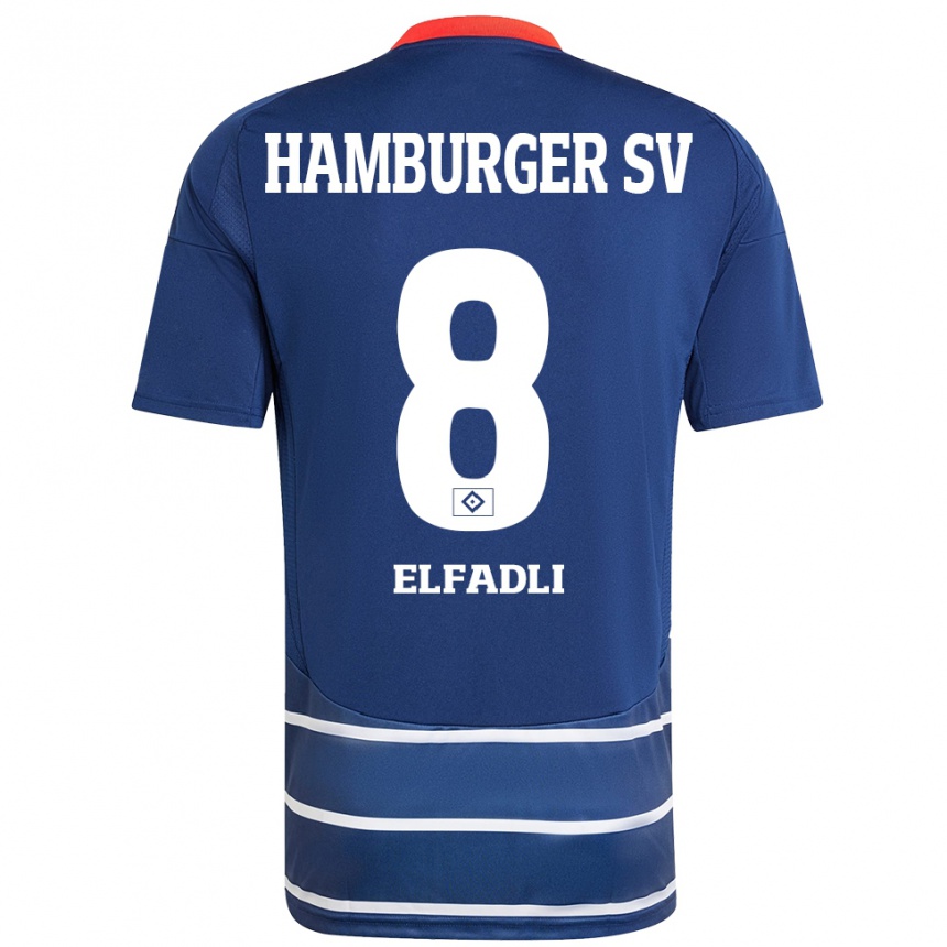 Mujer Fútbol Camiseta Daniel Elfadli #8 Azul Oscuro 2ª Equipación 2024/25 Perú